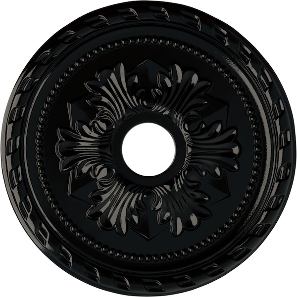 Ekena Millwork Palmetto Ceiling Medallion (Fits Canopies up to 5"), 20 7/8"OD x 3 5/8"ID x 1 5/8"P, Black Pearl CM20PMBPS - main